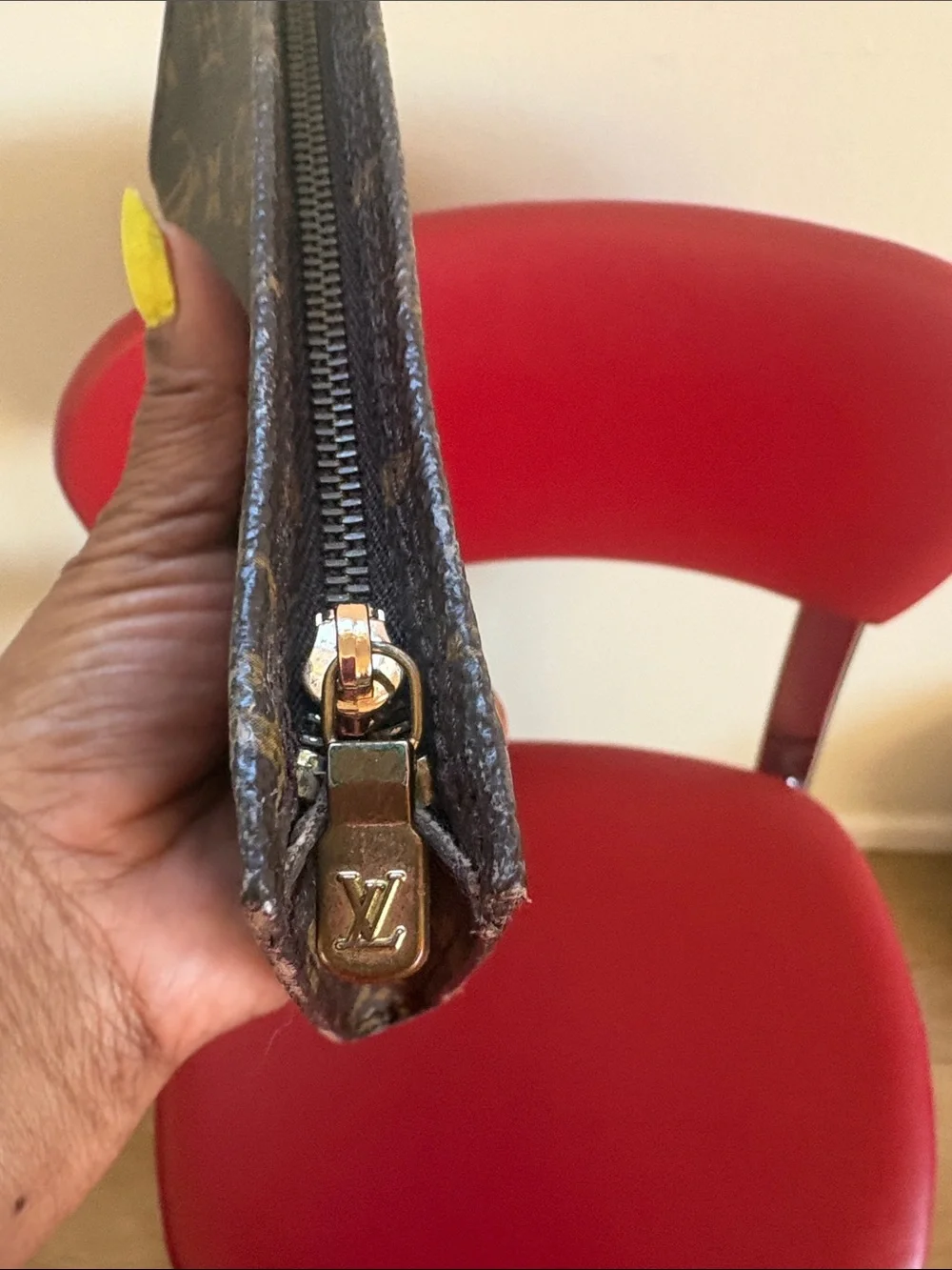 Louis Vuitton Monogram Canvas Long  cosmetics pouchette
